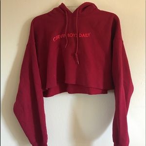 Really Cropped Hoodie “Curvin Boys Daily”